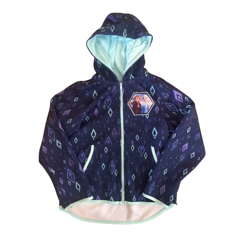 Frozen II Girl’s Size 7 Anna & Elsa Lightweight Jacket Full Zip Coat Hooded